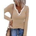 thumbnail image 3 of Zeagoo Womens Tshirts Long Sleeve Shirt Casual V-Neck Rib Knit Pullover Tee Basic Solid Trendy Spring Going Out Tops Underscrub Casual Outfits, 3 of 6