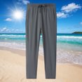 thumbnail image 2 of Sweatpants for Men, Loose Fit Ice Silk Fabric with Drawstring Waist and Side Pockets, Straight Leg Casual Exercise Pants, Summer Lightweight Breathable Design, 2 of 5