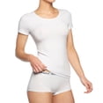 thumbnail image 2 of Bamboo basics Camiseta de mujer KATE, paquete de 4 - Camiseta interior, cuello redondo, camiseta simple Blanco S (Small), 2 of 4