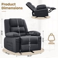 thumbnail image 3 of JONPONY Home Modern Comfort Reclining Chair,Elderly Single Rocker Sofa with Side Pocket for Bedroom Home Theater,Black, 3 of 15