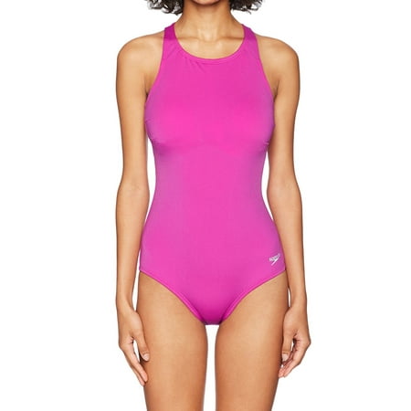 Speedo Womens Swimwear Fuchsia Cutout Halter One Piece