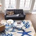 thumbnail image 4 of Area Rugs 5x8 Ft Blue Coral Starfish Ocean Coastal Vintage Non-Slip Washable Rug Indoor Rug Floor Mats Non Shedding Carpet for Living Room Bedroom Dining Room Home Decor, 4 of 8