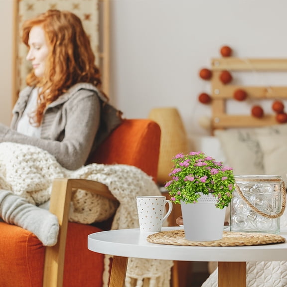 UPOUART 2Pcs Lace Hollow Iron Flower Buckets White for Decorative Vase and Home Decor