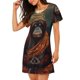 thumbnail image 2 of Balery Banana Leaf Meditating Gorilla Camisón de manga corta con cuello redondo para mujer, cómodo y elegante., 2 of 6