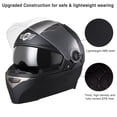 thumbnail image 6 of AHR RUN-F1 DOT Motorcycle Full Face Helmet Dual Visors Sun Shield Lightweight ABS Street Bike Snowmobile Touring, 6 of 11