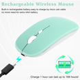 thumbnail image 3 of Bluetooth Rechargeable Mouse for HP ENVY 17t CG Laptop Bluetooth Wireless Mouse Designed for Laptop / PC / Mac / iPad pro / Computer / Tablet / Android Teal, 3 of 4
