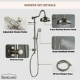 thumbnail image 6 of Boyel Living Wall Mounted Bathroom Shower System 8 in Rainfall Shower Head with Handheld Shower Dual Function Exposed Pipe Integrated Bathroom Luxury Shower Faucet Set(Brushed Nickel), 6 of 9