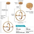 thumbnail image 5 of Deyidn Golden Modern LED Pendant Ceiling Lamps, 5 of 5