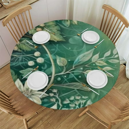 

nygtbtfer Bright Flowers Round Fitted Tablecloth with Elastic Edge Romantic Flowers Round Table Cover Home Decorative Tablecloth for Dining Table Dinner Party Family Gathering 42-46