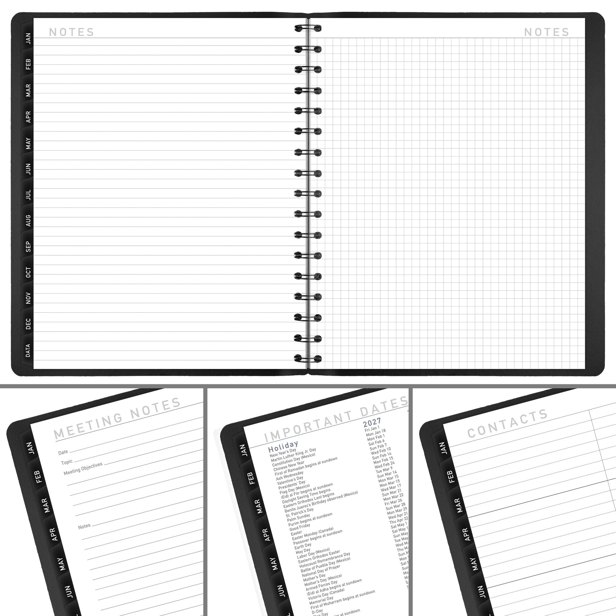 AT-A-GLANCE Contemporary 2027 Weekly Monthly Planner Black Medium 7 x 8 34 -