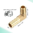 thumbnail image 3 of Uxcell 3/8" x 1/8NPT Male Thread Brass Elbow Hose Barb Fitting + Hose Clamp 1 Set, 3 of 5