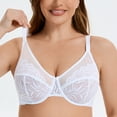 thumbnail image 6 of MELENECA Women's Minimizer Bras for Large Bust Underwire Plus Size Full Coverage Lace Bras White 48E, 6 of 7