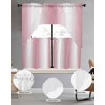 thumbnail image 2 of Pink White Ombre Swag Curtains for Living Room/Bedroom Windows, Romantic Minimalist Modern Art Kitchen Curtains and Valances Set 36 Inch Length, Light Filtering Swags Valance Curtain Panels, 2 of 5