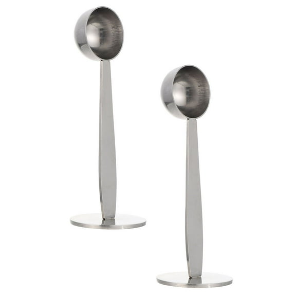 FRCOLOR Stainless Steel Coffee Tamper with Dualuse Spoon for Brewing Fresh Espresso 2pcs Silver