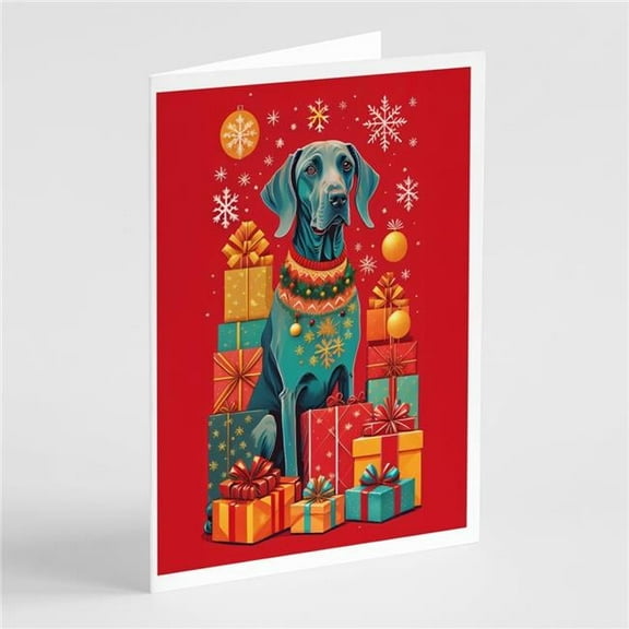 Weimaraner Holiday Christmas Greeting Cards Pack of 8 7 in x 5 in