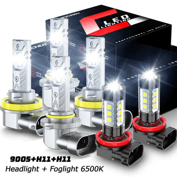For Honda Pilot 2006-2018 Combo LED Headlight High Low Fog Light Bulbs Kit 6500K