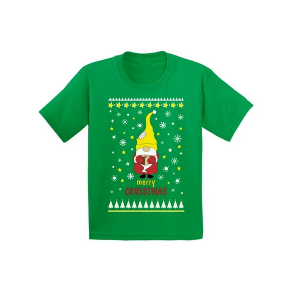 Merry Christmask Kids Shirt Girls Boys Funny Santa T-Shirt Youth Holiday Gifts Merry Xmas Elf in Mask Santa Claus Christmas Tee