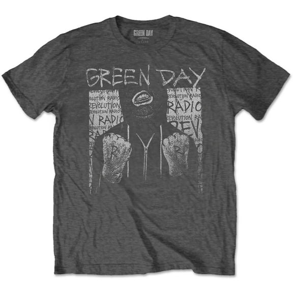 Men's Green Day Ski Mask T-shirt Small Charcoal Grey