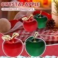 thumbnail image 5 of Crystal Apple Decoration Festive Holiday Birthday Valentine's Day Gift Car Ornament Tabletop Home Decor Accent Collectible Figurine 2 inch Green, 5 of 5