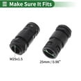thumbnail image 4 of Unique Bargains M25x1.5 Cable Glands 25mm / 0.98" Dual-Function Bellows Joint Straight-Tube PA66 Nylon Black 5 Pcs, 4 of 7