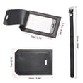 thumbnail image 2 of Uxcell 10x7cm Luggage Tag PU Holders Baggage Label Identifier with Straps Black 4 Pack, 2 of 6