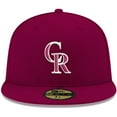 thumbnail image 2 of Men's New Era Cardinal Colorado Rockies White Logo 59FIFTY Fitted Hat, 2 of 6
