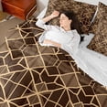 thumbnail image 4 of Homewish Fashion Buffalo Plaid Bedding Comforter Set 7pcs, Brown Gold Abstract Queen Bedding Sets, Teens Adult Men Women Reversible Queen Sheet Sets, Breathable Home Decor, 4 of 7