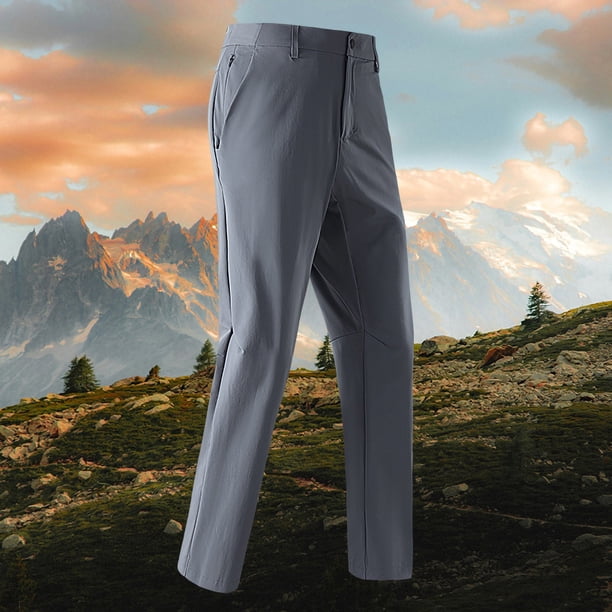 Ceisia Men's Gift Slim Cuffed Lightweight Quick-Dry Pants - Side Webbing Outdoor Commute Multi-Color