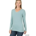 thumbnail image 2 of Zenana Plus Size Brushed Microfiber V-Neck Long Sleeve Lightweight Tee Shirt Top, 2 of 4