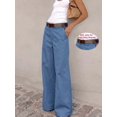 thumbnail image 4 of Women High Waist Wide Leg Pants, Loose Fit Long Trousers with Pockets for Daily Office Commute, 4 of 6