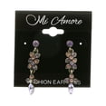 thumbnail image 2 of Mi Amore Flower Dangle-Earrings Silver-Tone/Purple, 2 of 4