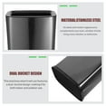 thumbnail image 3 of OUNONA  Bathroom Waste Baskets Stainless Steel Trash Can Office Black, 3 of 8