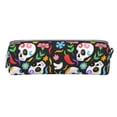 thumbnail image 2 of XMXT Leather Pencil Case, Cute Skull Love Flower Large Capacity Pencil Pouch for Student Teens Women, 2 of 9