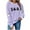 Purple, variant on Funny Shirts for Women Halloween Ghost Crew Neck Sweatshirts Loose Fleece Lined Cute Graphic Pullover Tops Pink, XL