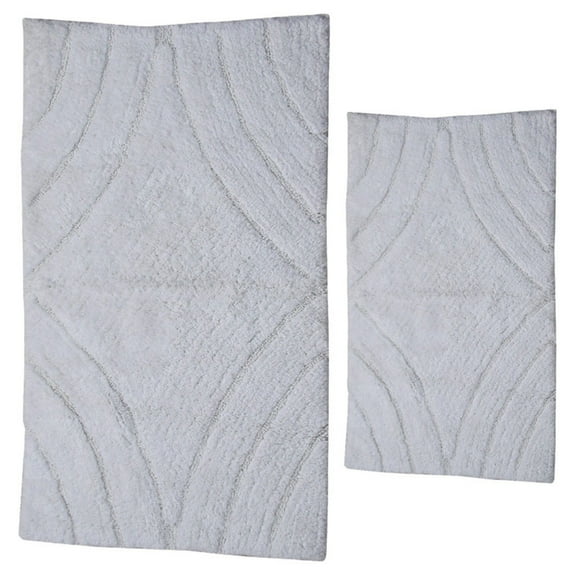 Elegance Collection Diamond Bath Rug - Set of 2