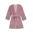 thumbnail image 2 of Hot ! TIMIFIS Women Fleece Robe Short Plush Robes for Womens With Hood Soft Warm Spa Bathrobe Soft Fuzzy Bathrobe Spa Robe Winter Warm Pajamas Shower NightgownFlash, 2 of 6