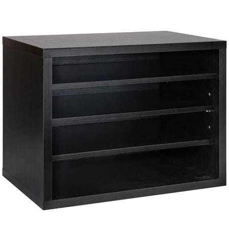 AdirOffice Stackable Shelves Desktop Paper Organizer File Sorter Black
