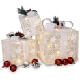 thumbnail image 6 of 3PCS Christmas Lighted Gift Boxes,Warm White LED Holiday Decoration,Present Boxes Ornament,Pre-Secured Bowknot for Indoor Outdoor Holiday Decorations, 6 of 8