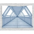 thumbnail image 1 of Apartment Decor Tapestry, Corridor of Futuristic Spaceship Technology Modern Building Indoor Artwork Print, Wall Hanging for Bedroom Living Room Dorm Decor, 60W X 40L Inches, White, by Ambesonne, 1 of 2