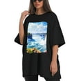 thumbnail image 4 of Plus Size Shirt for Women Oversized Black Tops for Women Short Sleeves Shirt for Women Niagara Falls1 T Shirt Crewneck Shirt for Women M, 4 of 5