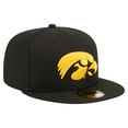 thumbnail image 3 of Men's New Era Black Iowa Hawkeyes 59FIFTY Fitted Hat, 3 of 6