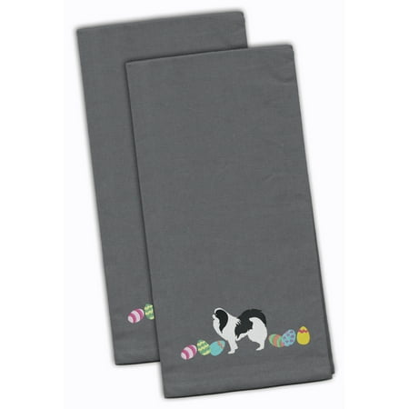 

Carolines Treasures CK1658GYTWE Japanese Chin Easter Gray Embroidered Towel Set of 2 19 X 25 multicolor