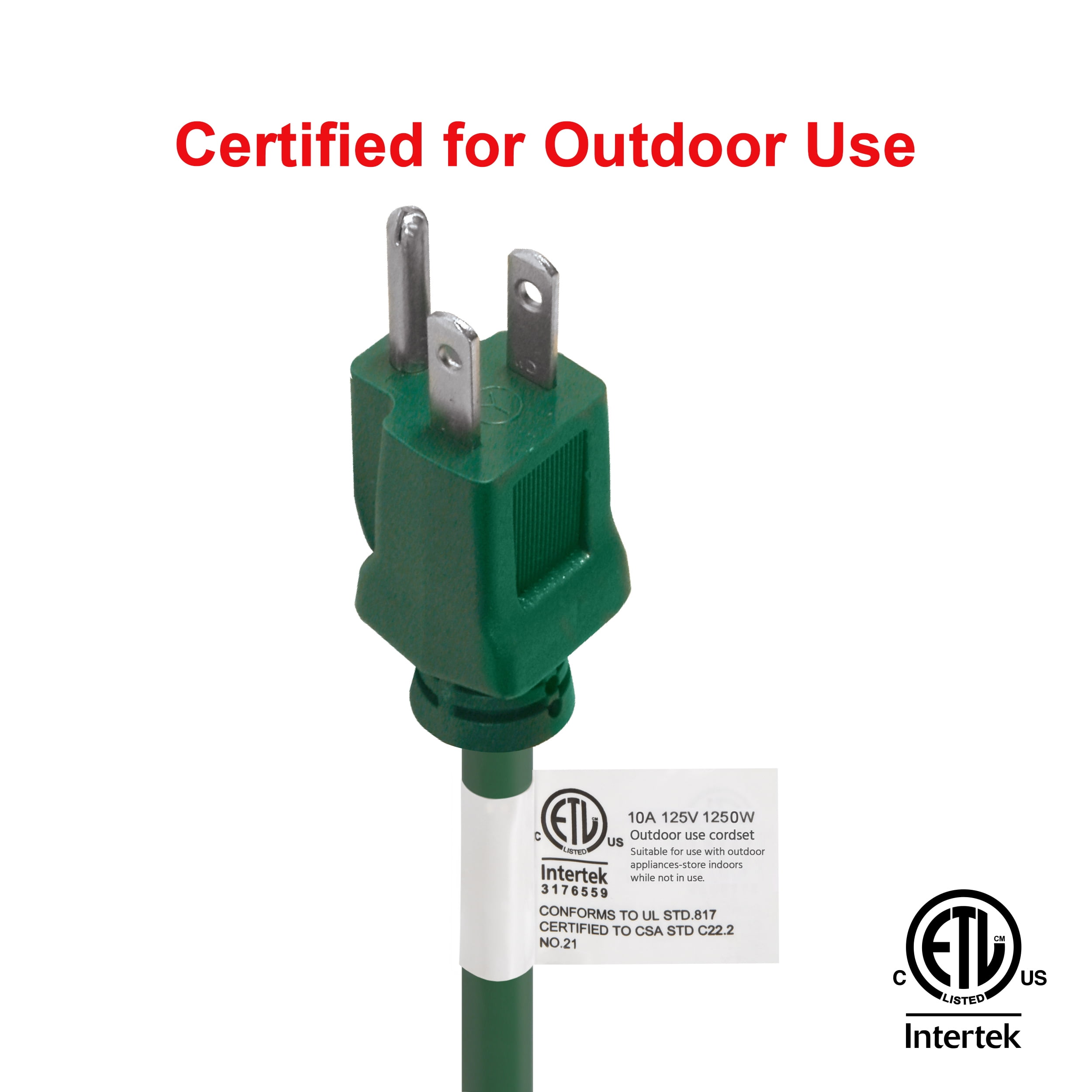 Clear Power 16/3 SJTW 80 ft Yard & Lawn Outdoor Extension Cord, Ideal for Landscape Lighting & Décor, Green, CP10202