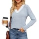 thumbnail image 1 of Top de otoño con cuello en V y empalme de encaje para mujer Top básico de manga larga holgado para mujer Camiseta de manga larga con cuello en V para mujer Top básico holgado ANGGREK  Otros, 1 of 7