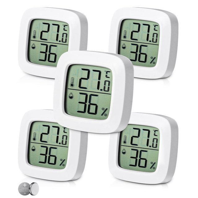 Pieces Digital Indoor Thermometer Hygrometer, Comfort Level Indicator, Small High Precision Digital Thermometer Hygrometer, Baby Room Thermometer for Living Room Warehouse Bedroom