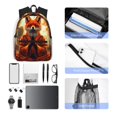 thumbnail image 4 of Pofeuu Maple Leaf Meditating Fox Print Laptop Backpack Travel Canvas Backpack for School Lightweight and Comfortable Backpack College Backpack Schoolbag, 4 of 6