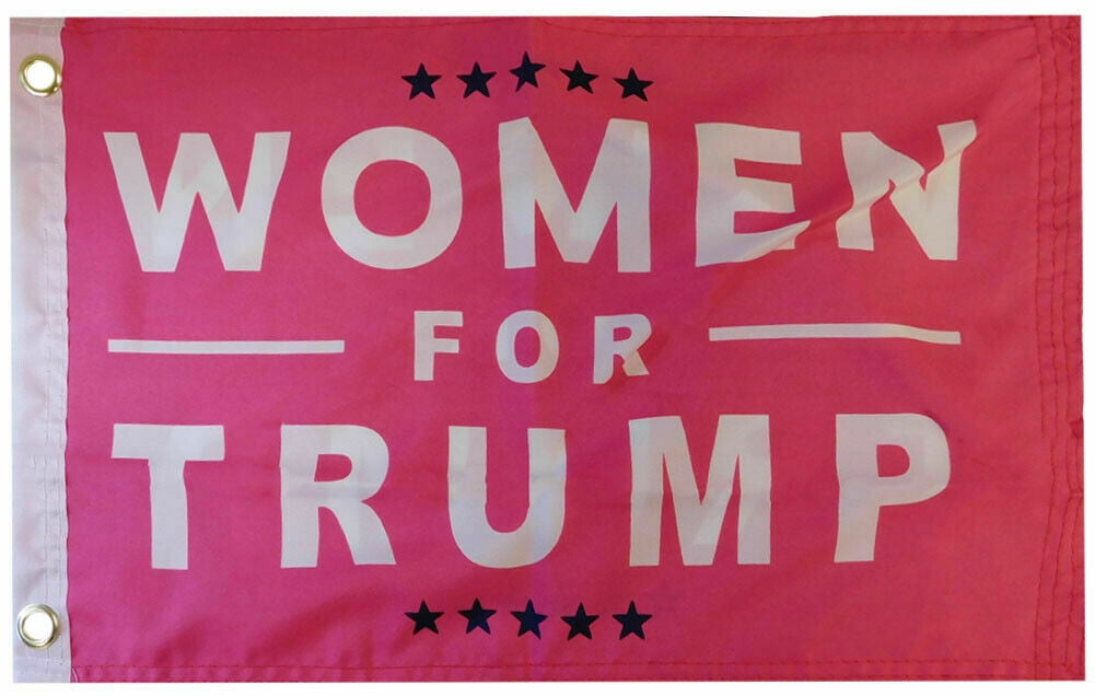12X18 Women For Trump 2024 Pink 100D Stick Flag 30 Wood Staff 