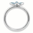 thumbnail image 2 of Sterling Silver Stackable Expressions Blue Topaz Flower Ring Size 8, 2 of 3
