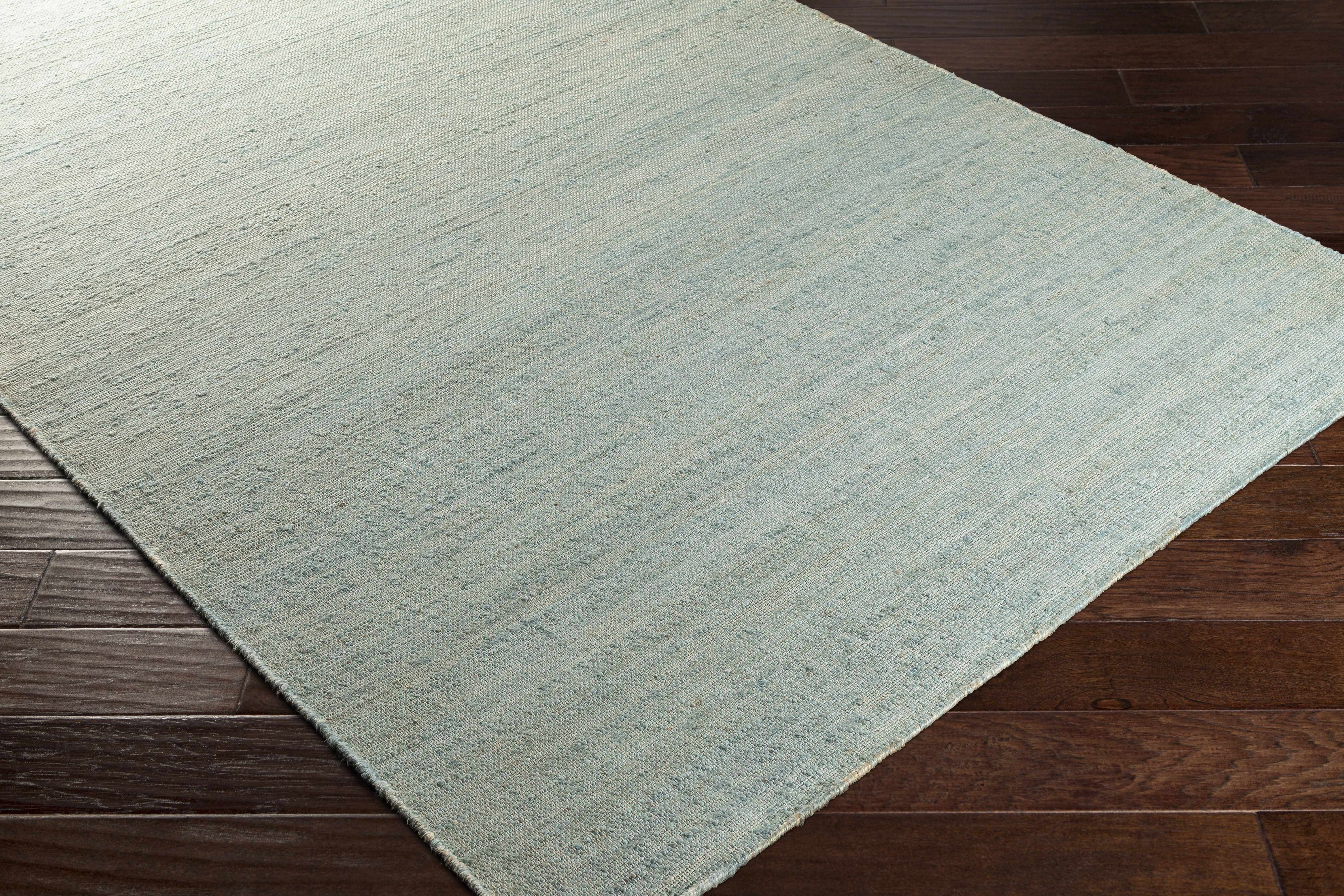 Hauteloom Quinhagak Natural Fiber Jute Living Room, Bedroom Area Rug - Sea Grass, Rattan Solid Carpet - Sage, Green - 6' x 9'