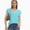 Light green, variant on Women's Loose-Fit V-Neck T-Shirt - Summer Short Sleeve Casual Top with Double-Layer Ruffled Hem - Solid Color